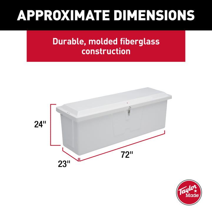 Stow N’ Go Standard Fiberglass Dock Box, Medium (24"H X 72"W X 23"D), White #83552