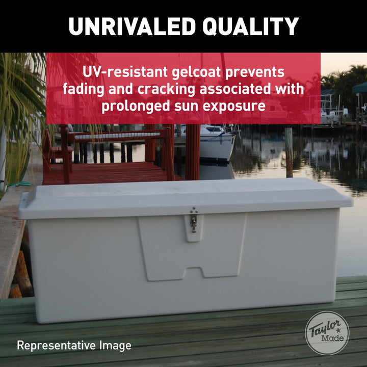 Stow N’ Go Standard Fiberglass Dock Box, Medium (24"H X 72"W X 23"D), White #83552