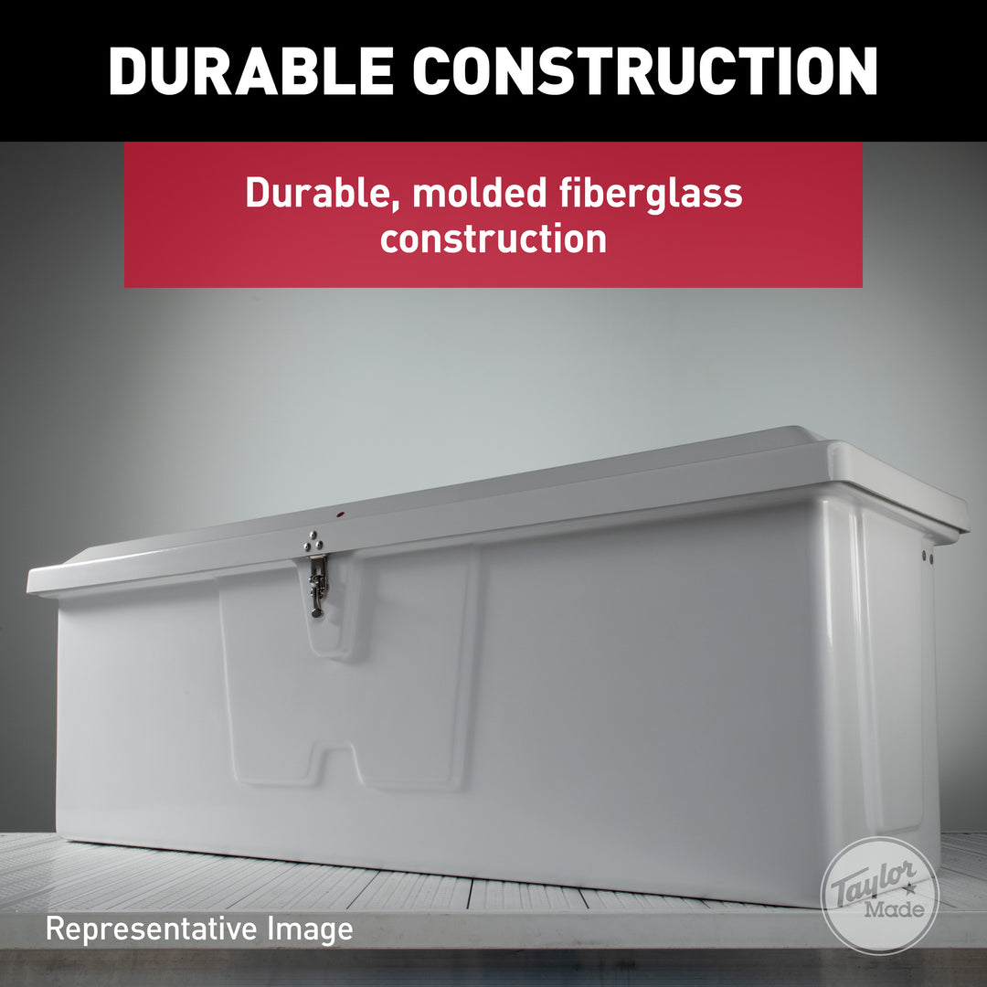 Stow N’ Go Standard Fiberglass Dock Box, Medium (24"H X 72"W X 23"D), White #83552