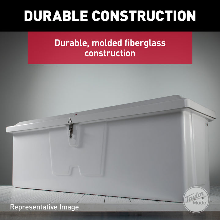 Stow N’ Go Standard Fiberglass Dock Box, Medium (24"H X 72"W X 23"D), White #83552