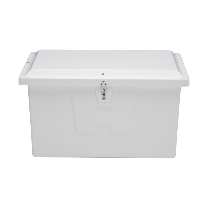 Taylor Made Stow N’ Go Deep Fiberglass Dock Box, Small (27"H X 46"W X 26"D), White