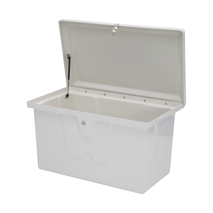 Taylor Made Stow N’ Go Deep Fiberglass Dock Box, Small (27"H X 46"W X 26"D), White